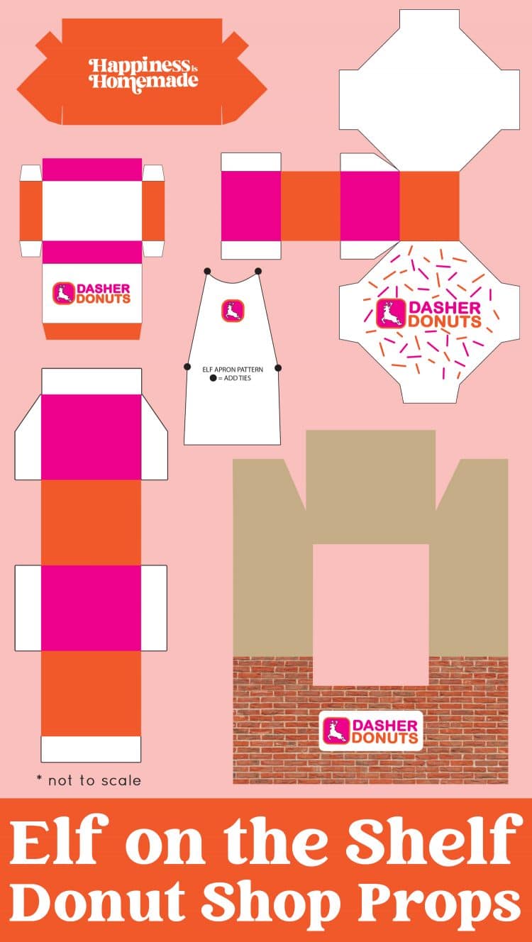 individual pieces for dasher donuts elf on the shelf printable
