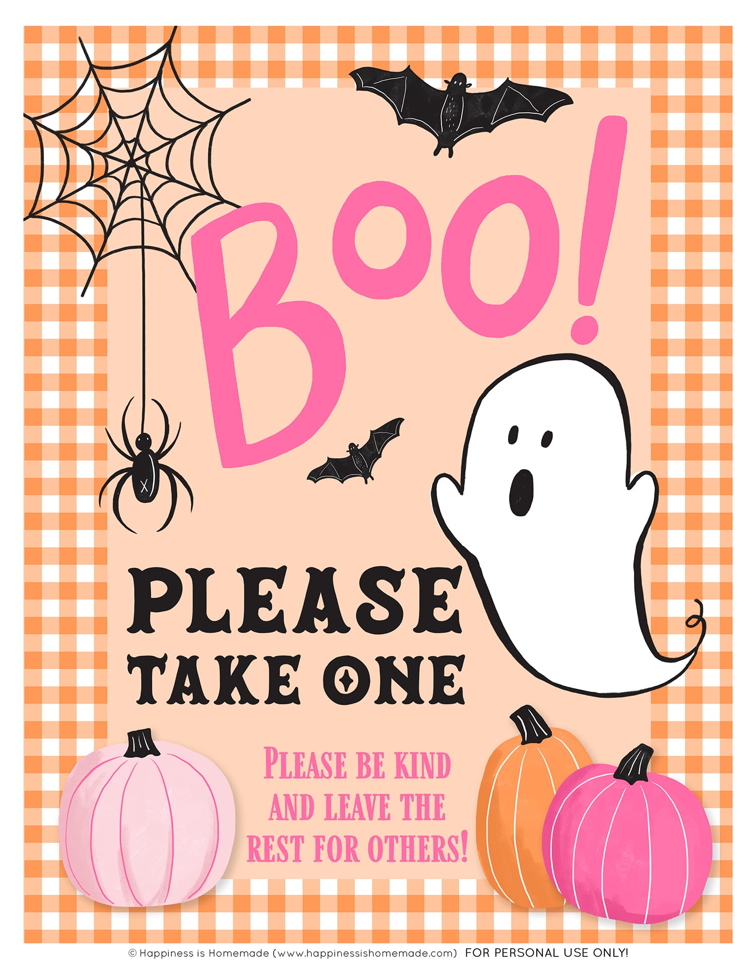 "Please Take One" Halloween Sign Printable graphic