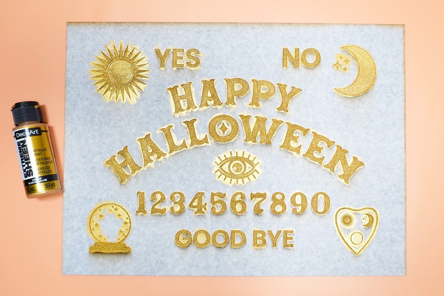 happy halloween sign ouija board inspired svg file painted