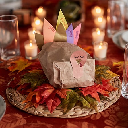 paper bag turkey on table