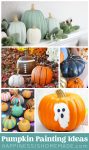 halloween crafts for kids and adults, painted pumpkins