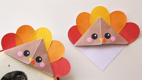 turkey bookmarks on book