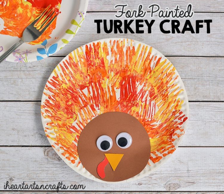 fork painted turkey craft