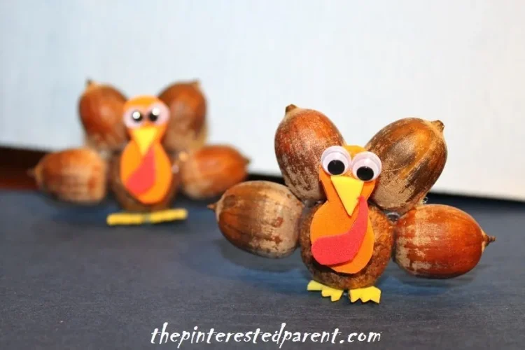 acorn thanksgiving turkey craft for kids