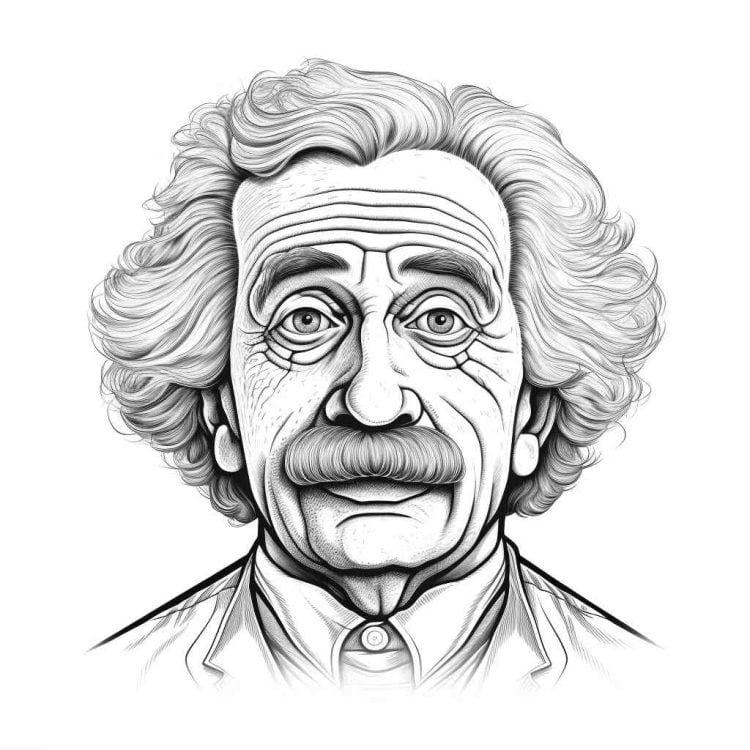 Albert Einstein Coloring Page