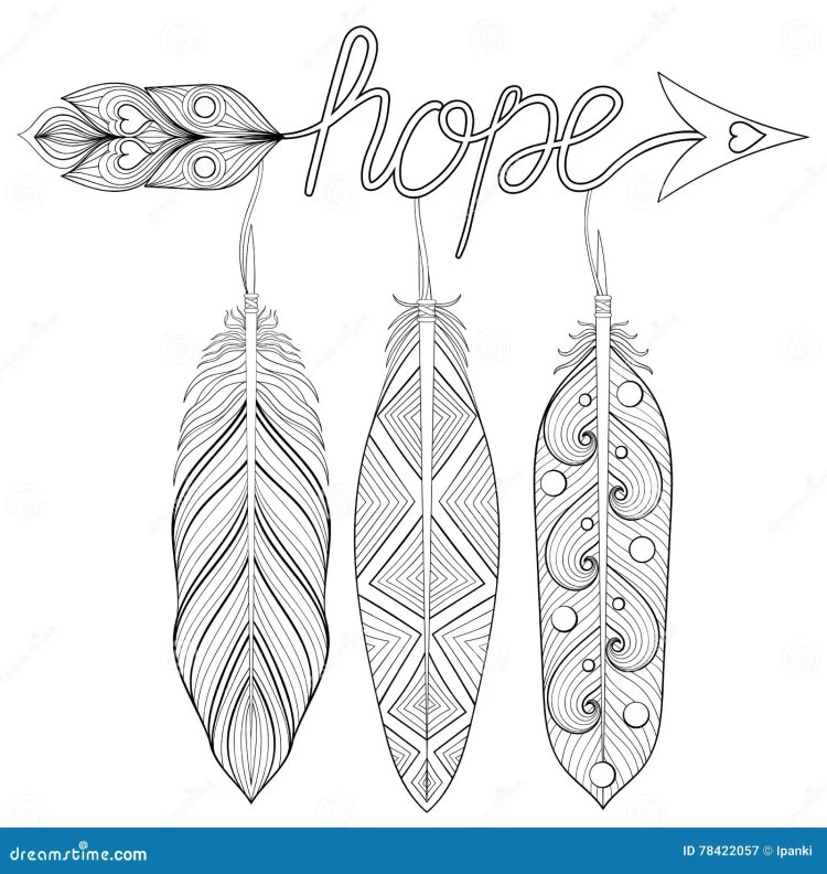 hope feather coloring page