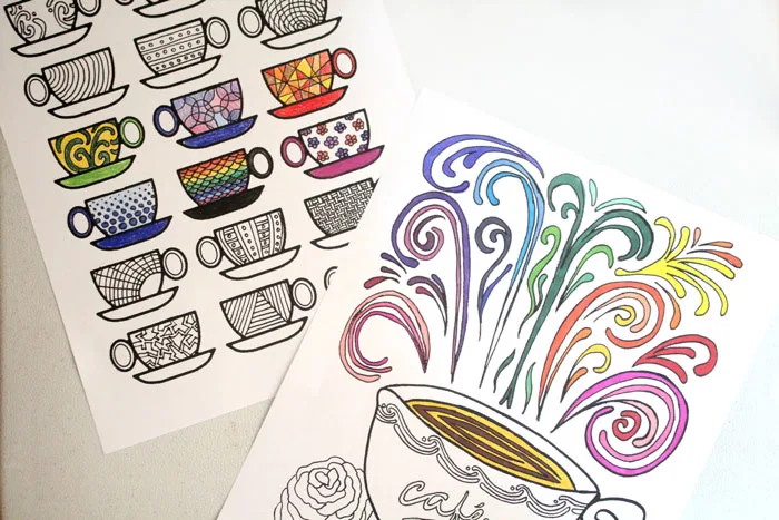 printable coffee coloring sheets