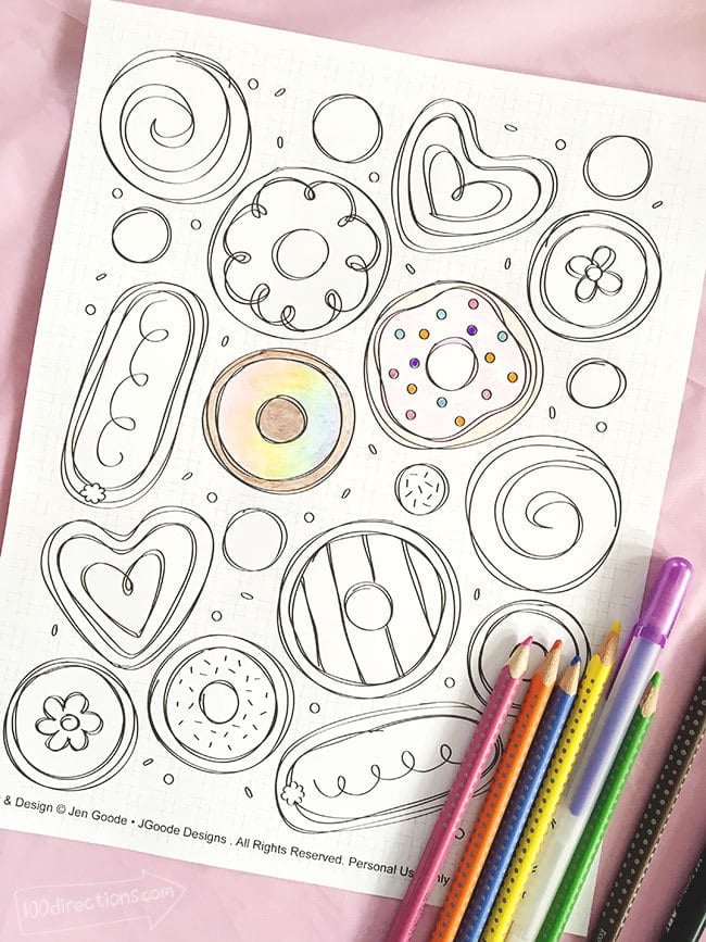 printable donut coloring page