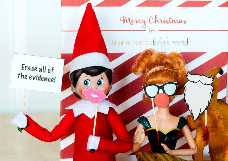 Photo props for Elf on the Shelf photo booth