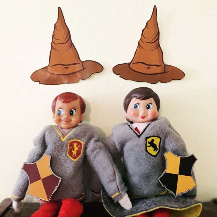Wizard themed brown hat and grey jacket prop for elf on the shelf