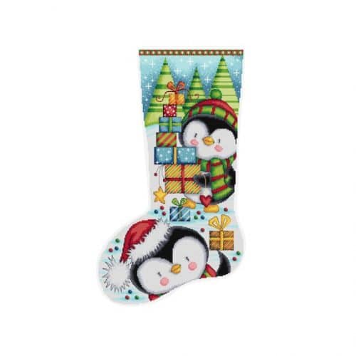 Christmas Stocking Cross Stitch Pattern Penguin, DIY Customizable With  Name, Christmas Decoration, PDF, Instant Download 