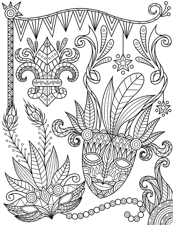 mardi gras coloring pages