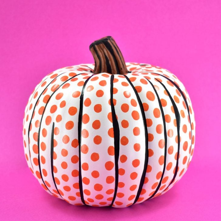 pop art styled decorate painted pumpkin
