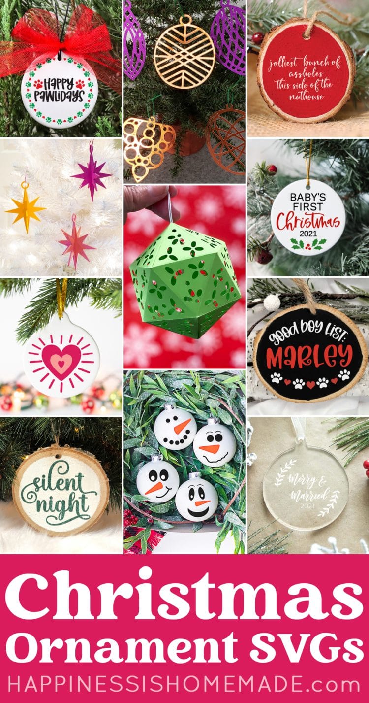 christmas ornament svg file bundle collage