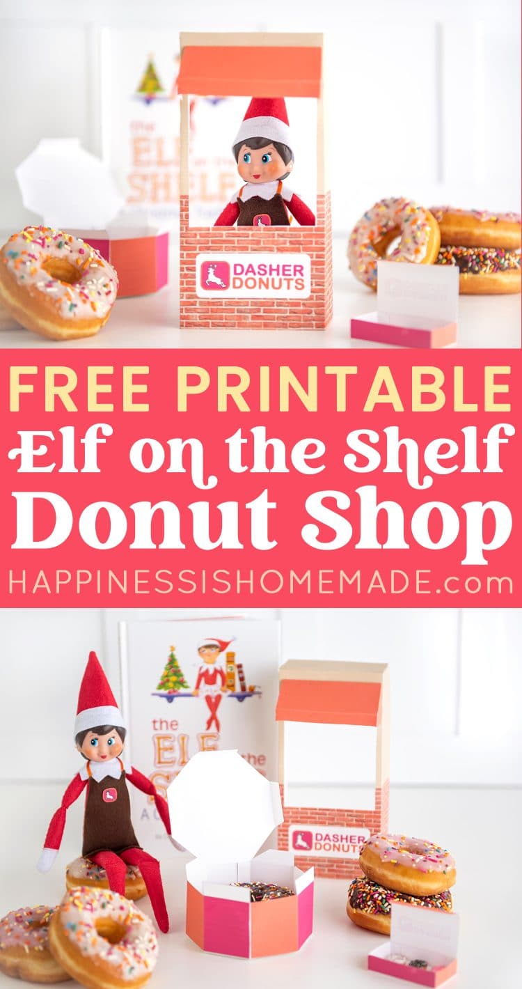 free printable elf on the shelf donut shop