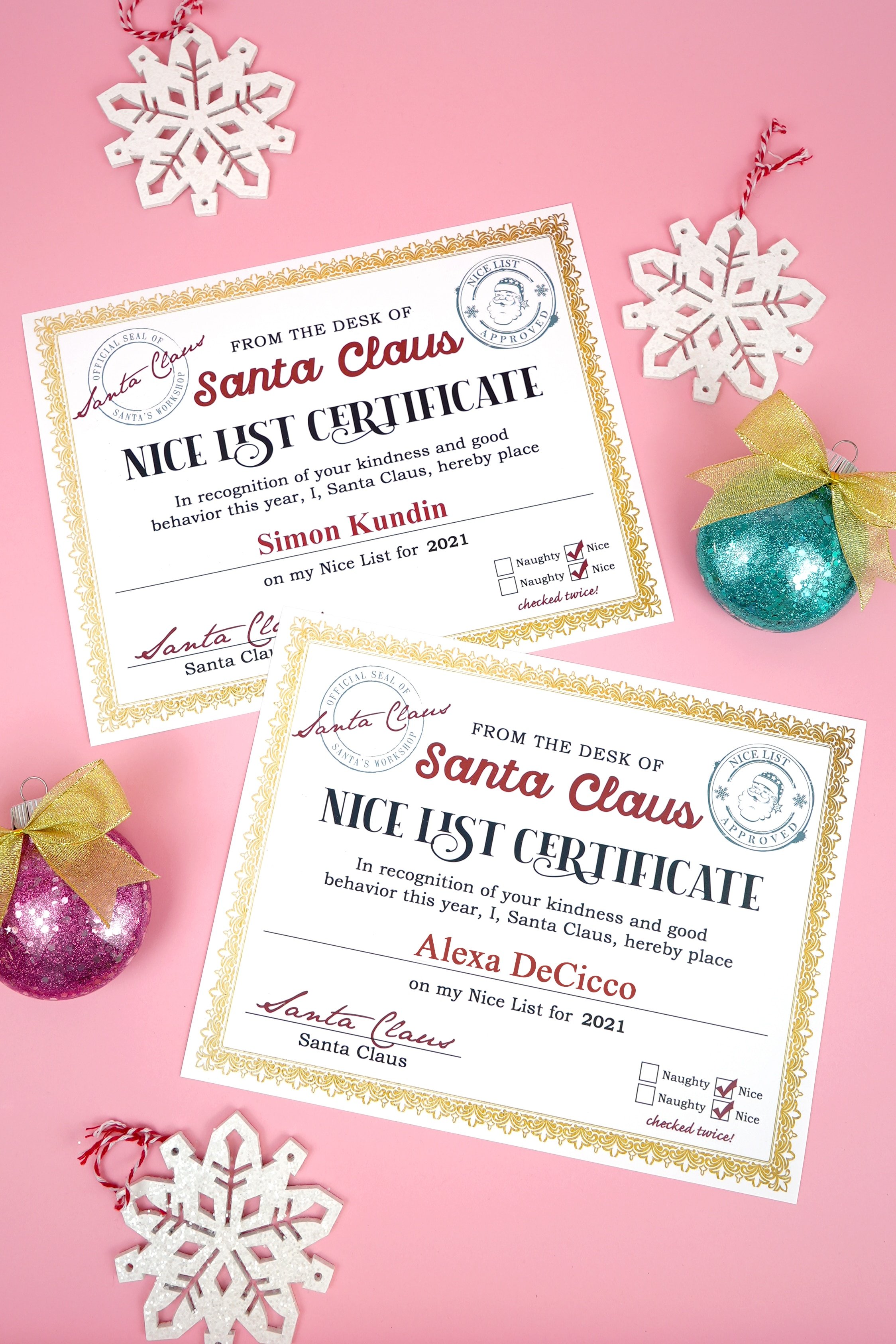 Free Printable Santa’s Nice List Certificate