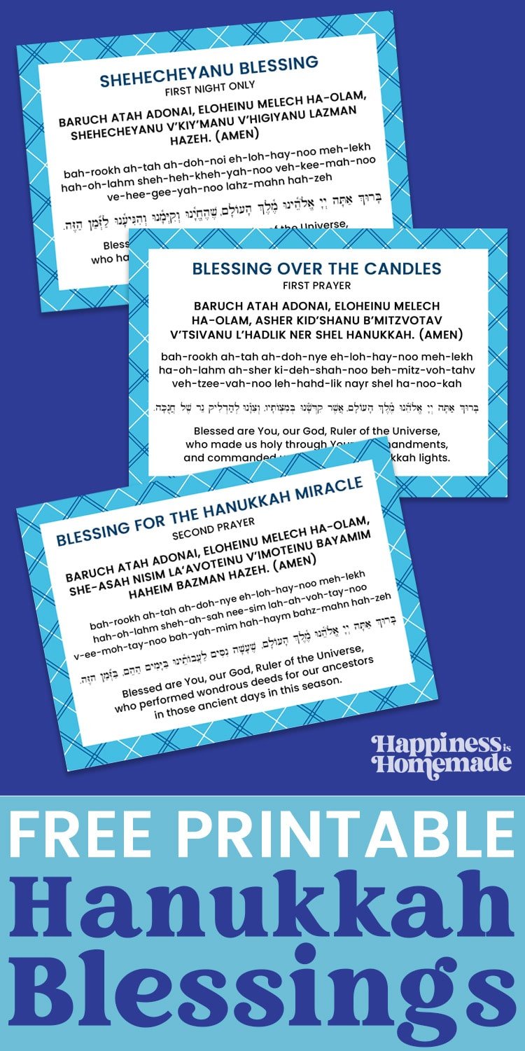 printable hanukkah prayers and blessings cards