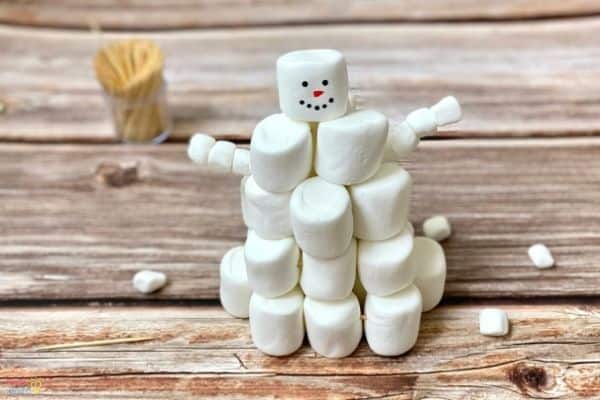 snowman stem building activity for children 