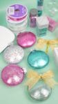 diy glitter ornaments with bows