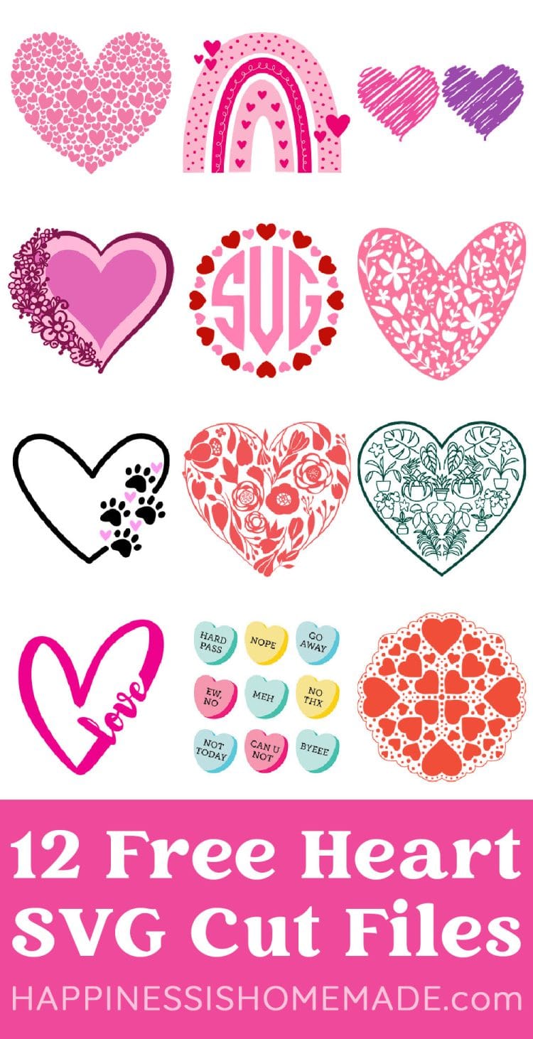 bundle of free heart svg files