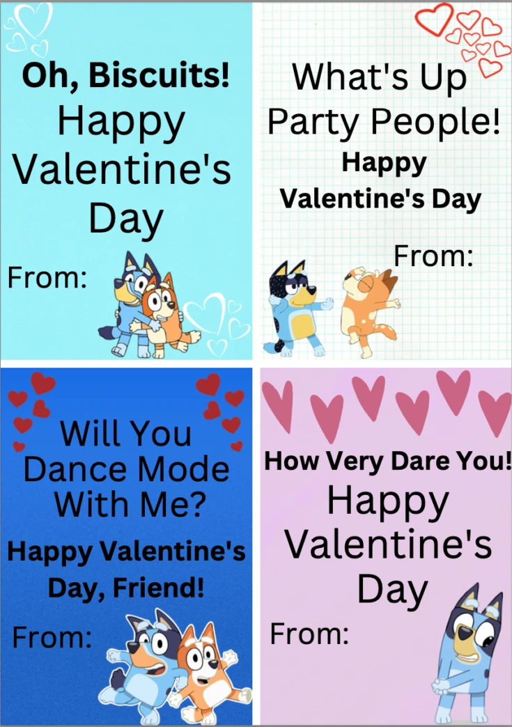 printable bluey valentines cards for kids