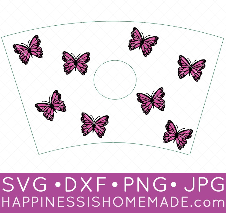 butterfly tumbler wrap svg file