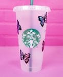 butterfly tumbler wrap with holographic vinyl