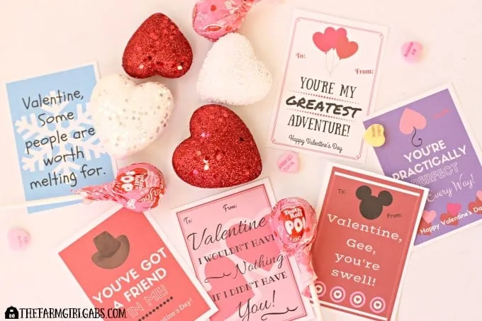 pile of disney inspired valentine cards with decor
