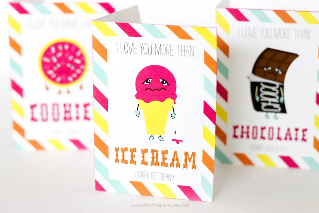 free printable funny food valentine cards