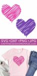 scribble heart svg files for cricut and silhouette