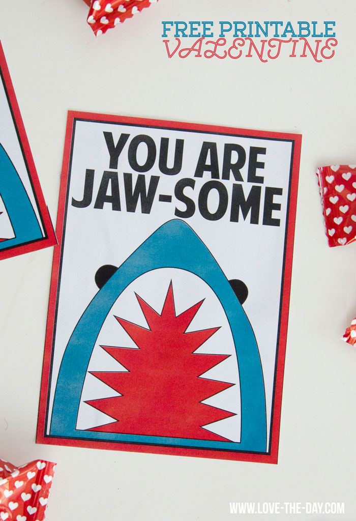 you are jaw-some shark valentine cards for boys