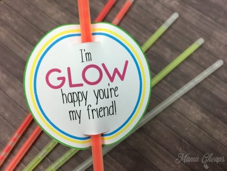 printable tags for glow stick valentine gifts