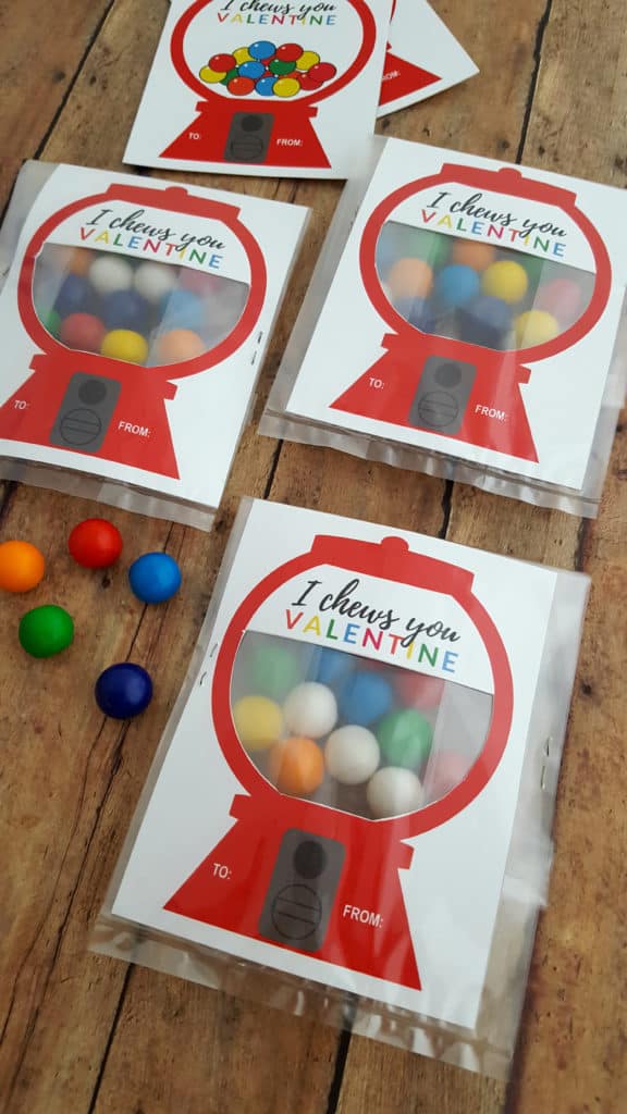 gumball machine valentine day cards