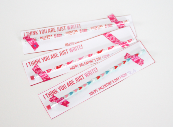 printable pencil gift valentine cards