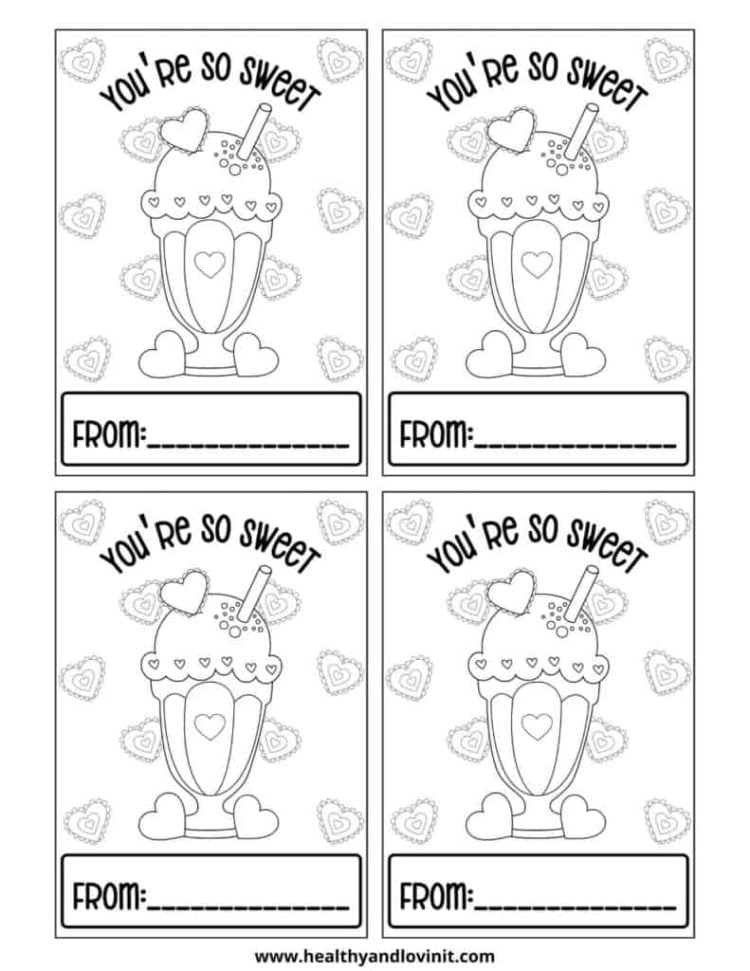 free printable ice cream coloring valentines