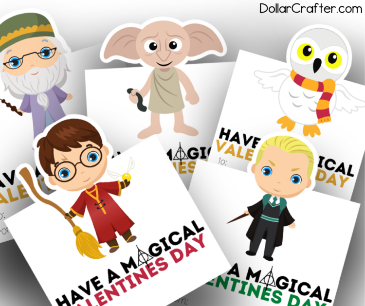 printable harry potter themed valentine day cards