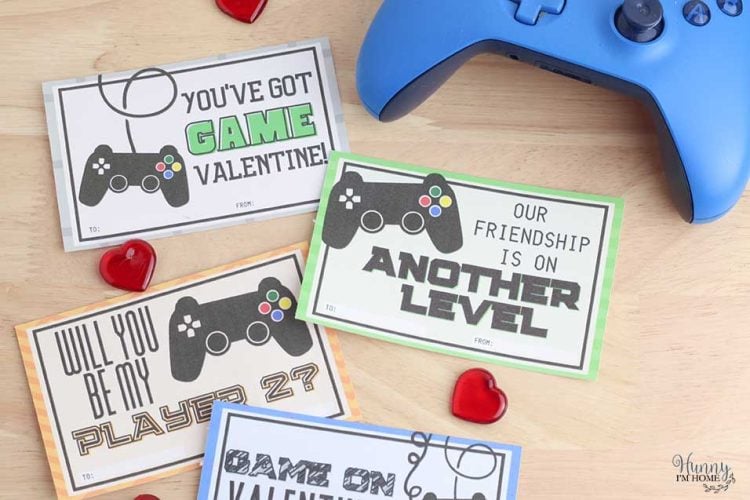printable video game controller valentien day cards