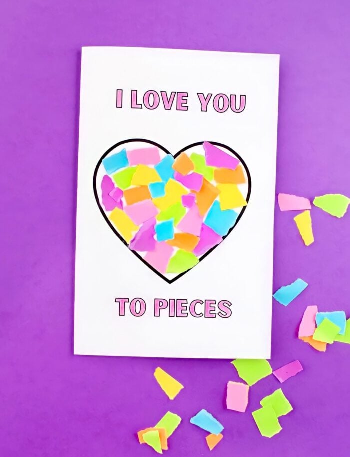 i love you to pieces diy valentine day card