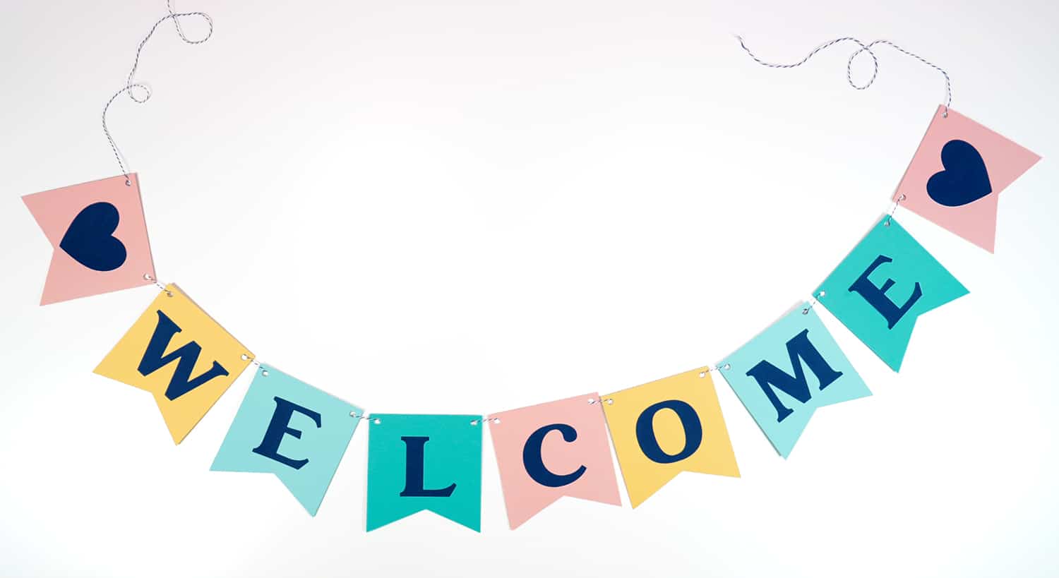 paper welcome banner assembled