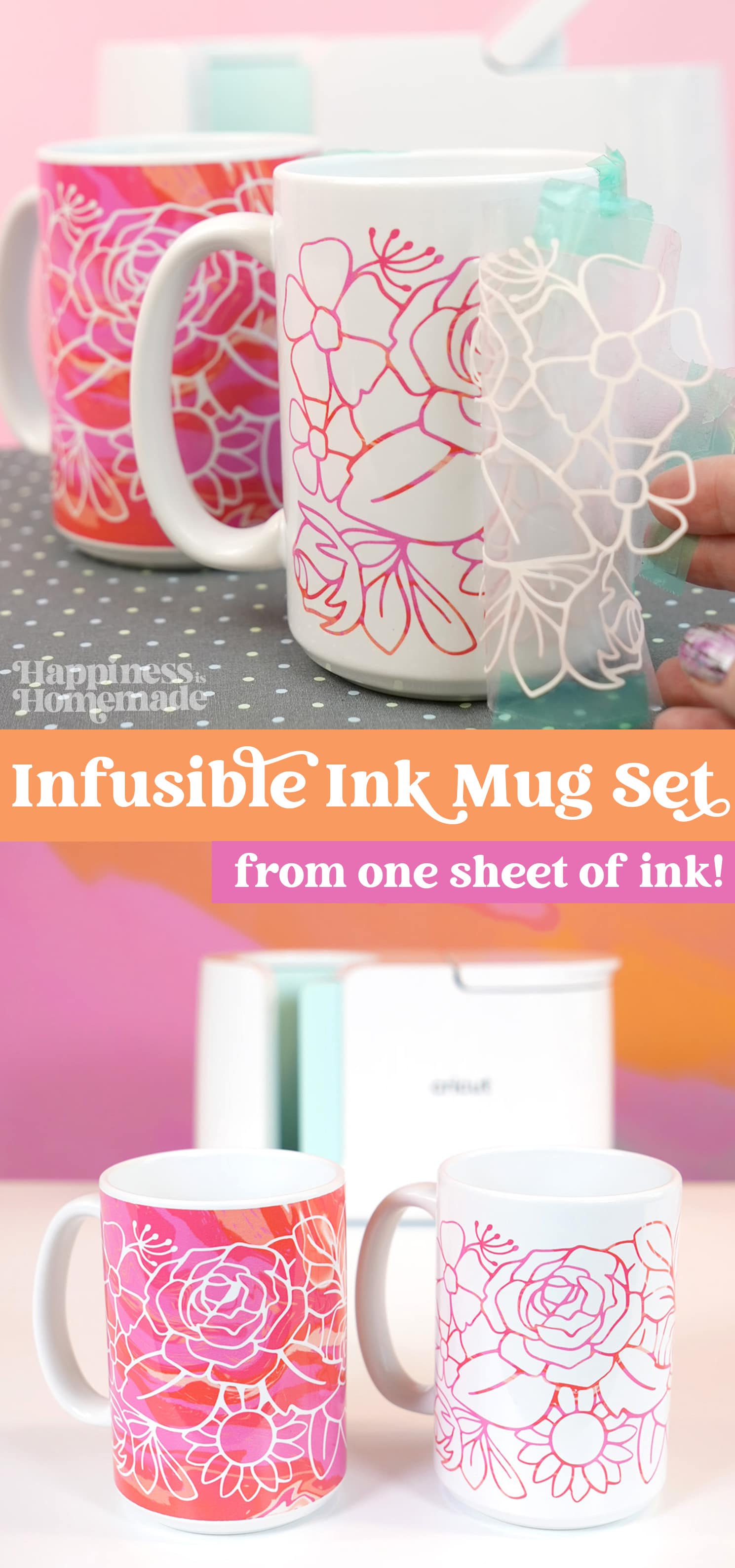 infusible ink mug set from one sheet of ink!