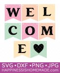 free welcome banner printable and svg file