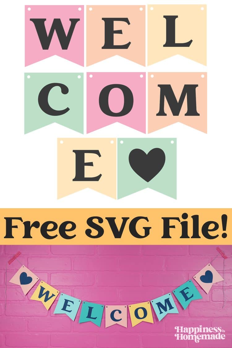 free welcome banner printable and svg file
