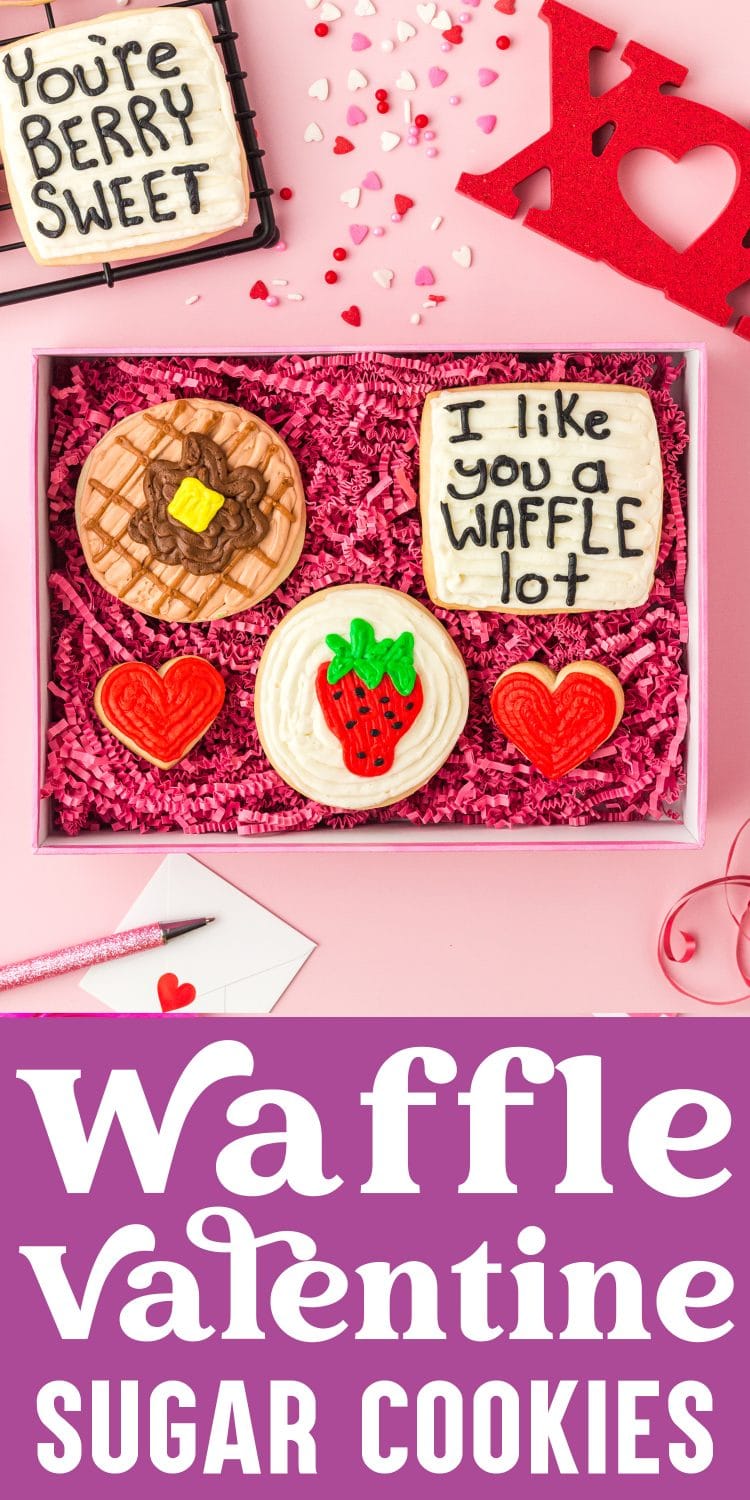 waffle valentine sugar cookies