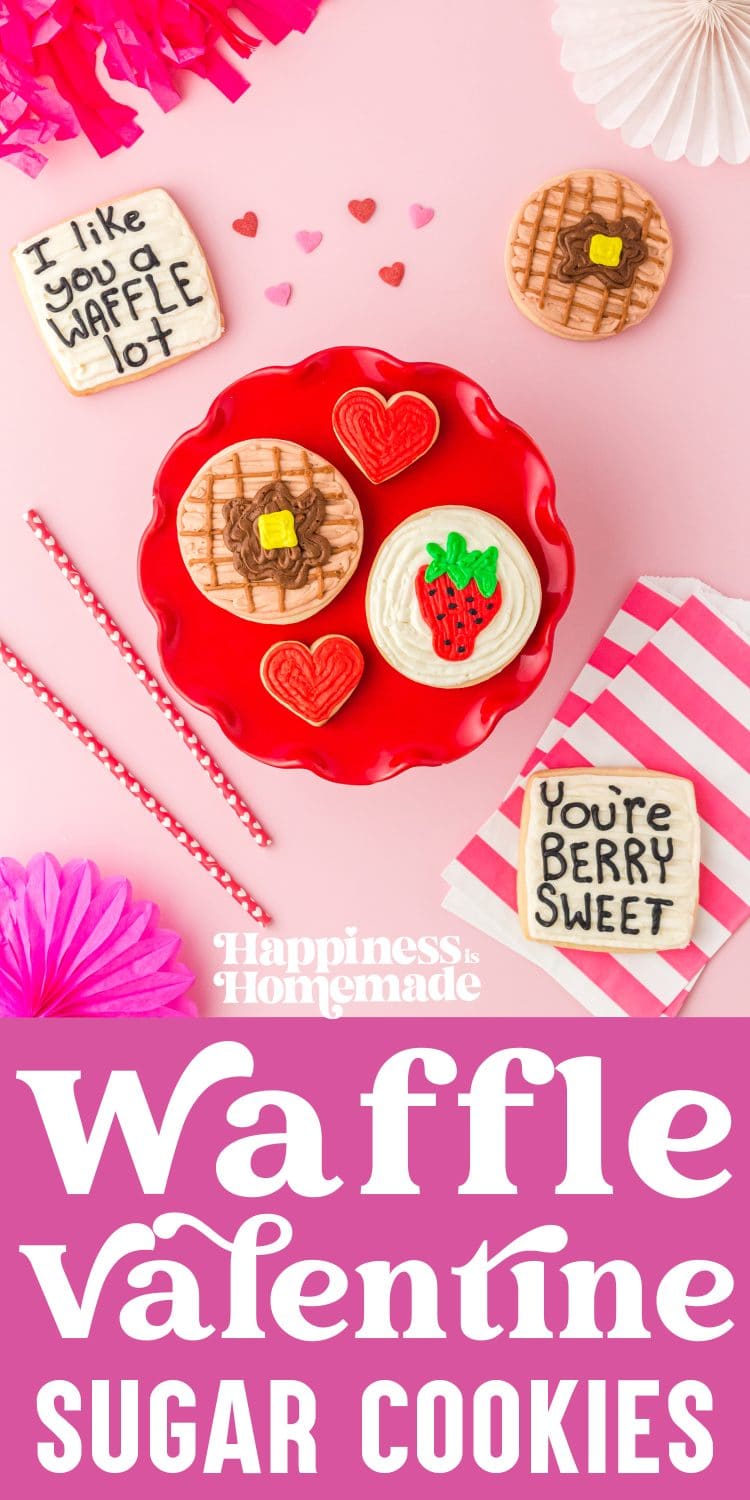 waffle valentine sugar cookies