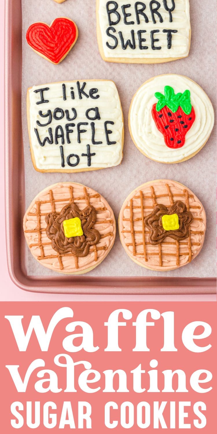 waffle valentine sugar cookies