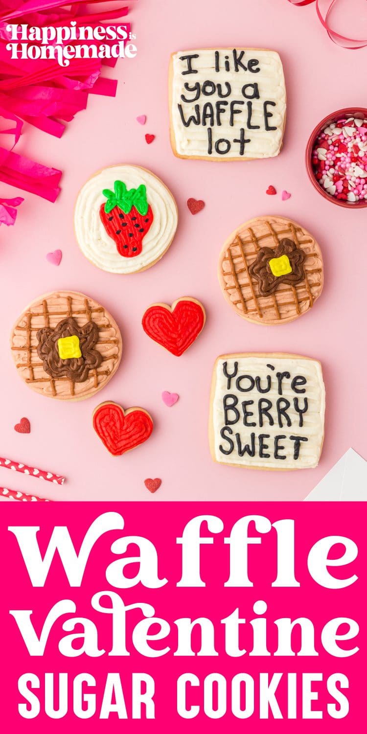 waffle valentine sugar cookies