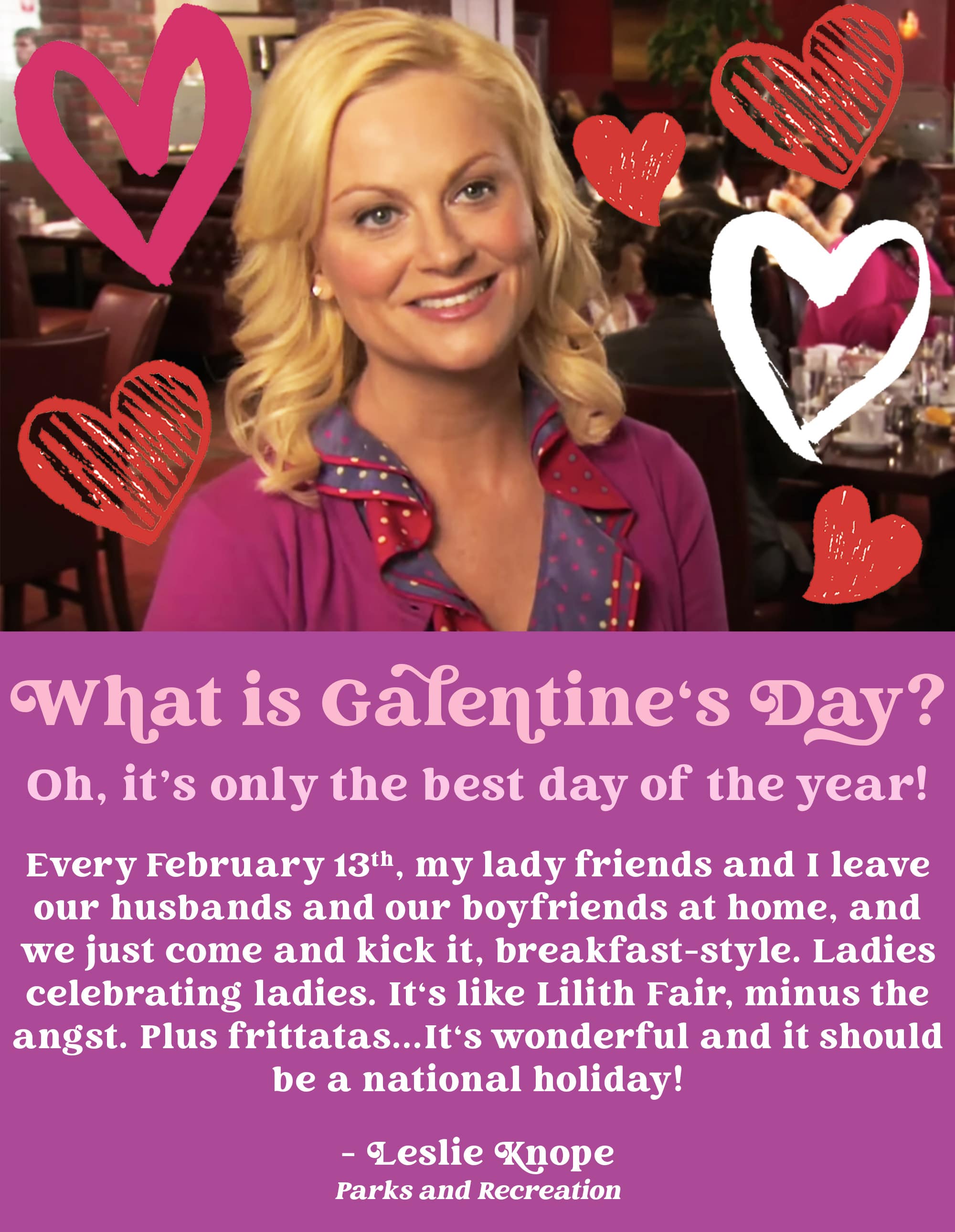 leslie knope from parks and rec galentines card