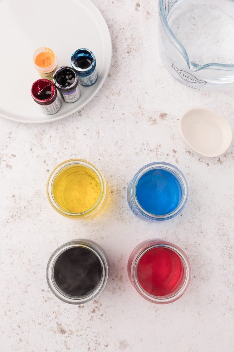 food coloring mixing process depicted