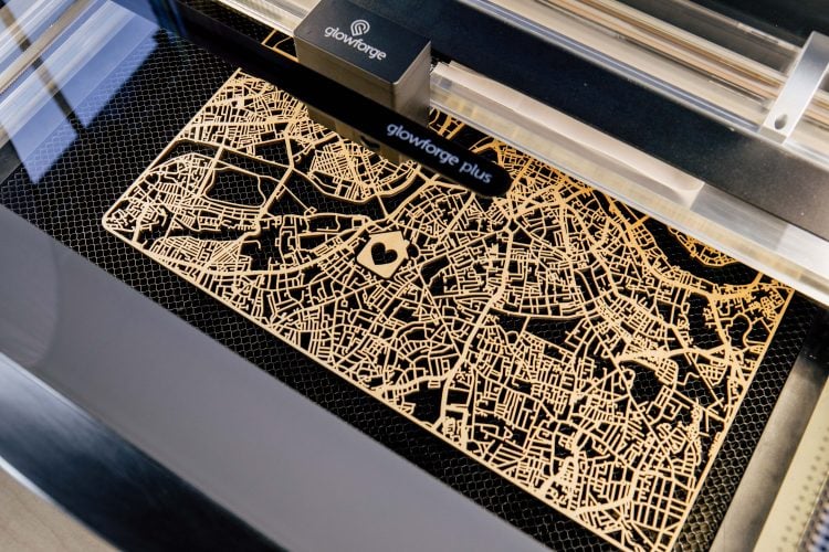 cityscape engraved using glowforge