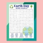 earth day printable word search page